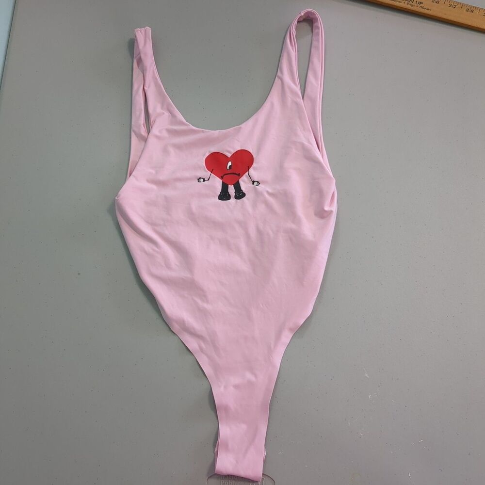 Bad Bunny Un Verano sin ti bodysuit pink swimsuit AUTHENTIC large tour Merch